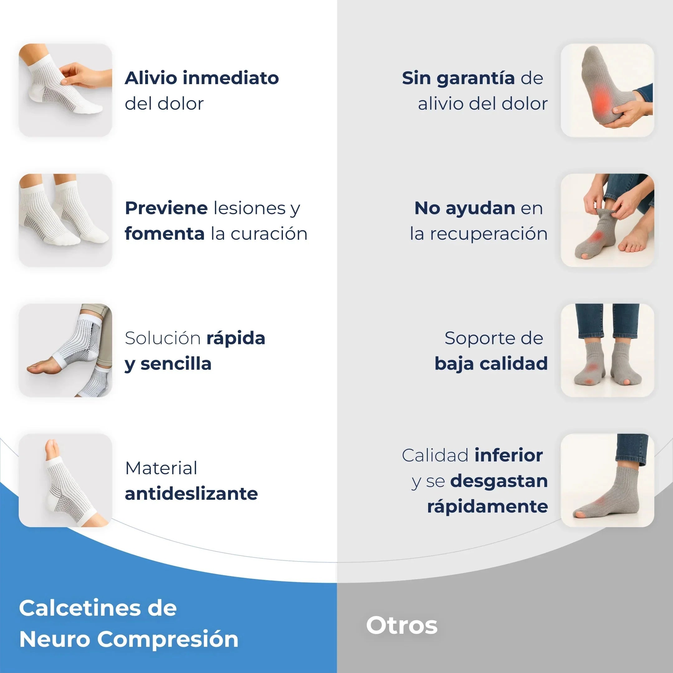 Medias De Compresión - Obtén Alivio Instantáneo De Pies Hinchados Y Adoloridos